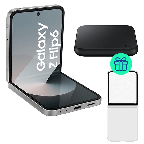 Galaxy Z Flip6 256GB Gris + Funda + Carregador de regal
